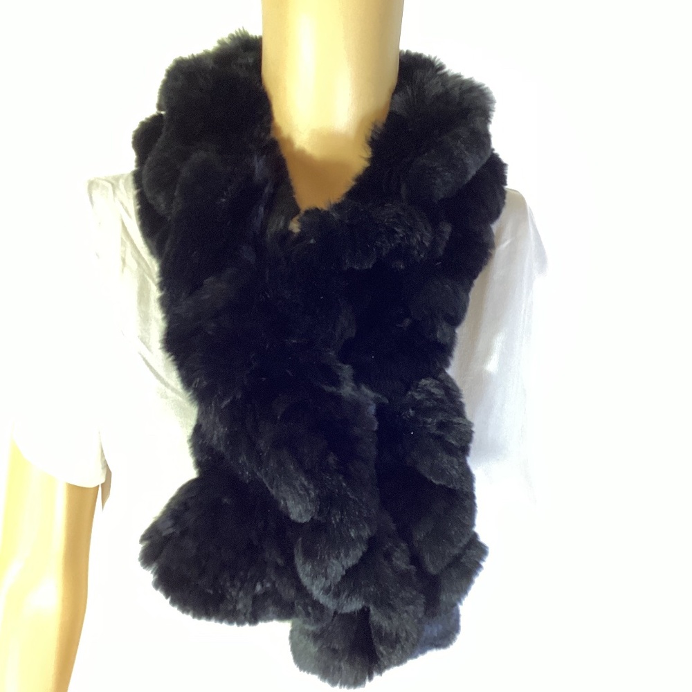 Linda Richards Luxury rabbit fur pull-through scarf 36” x 6”